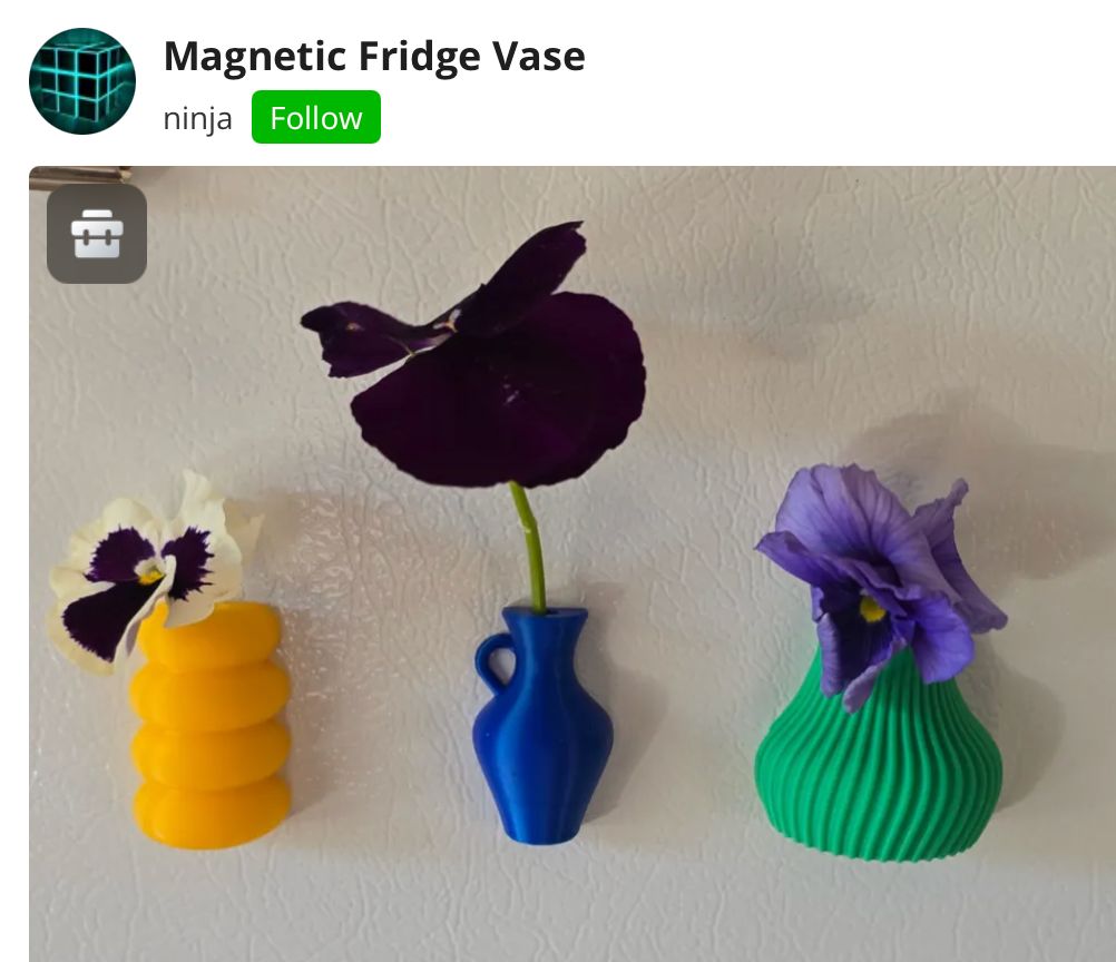 Magnetic Fridge Vases